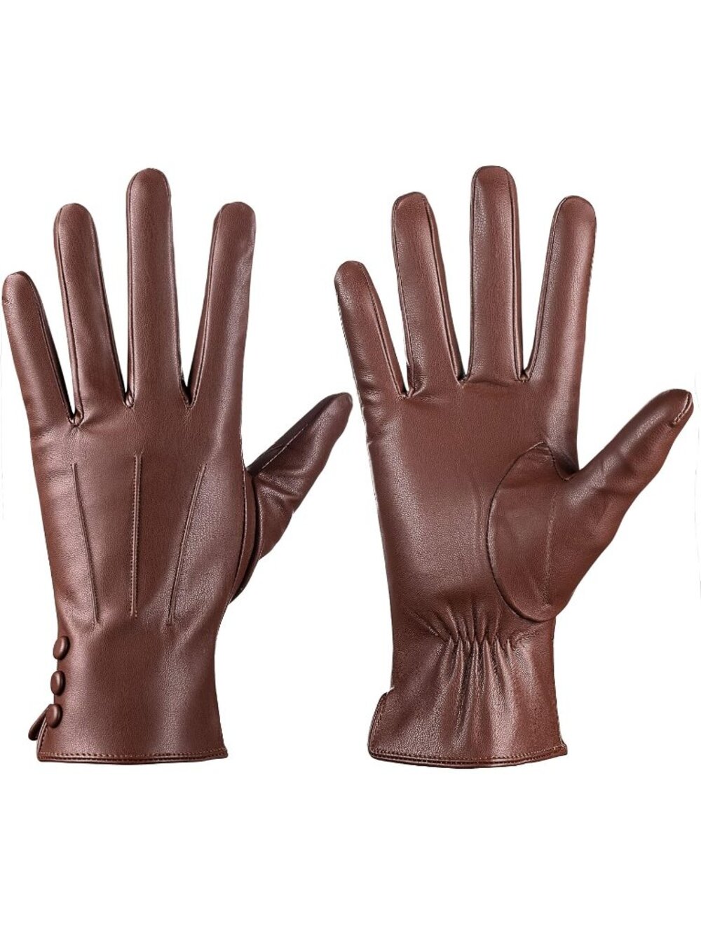 Women Touch Screen Warm Wool Lined Texting Driving Winter Leather Gloves